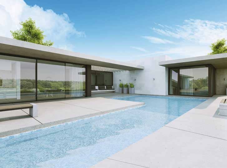 Moderne woning met aluminium puien, officieel Aluprof MB-79N-leafletbeeld
