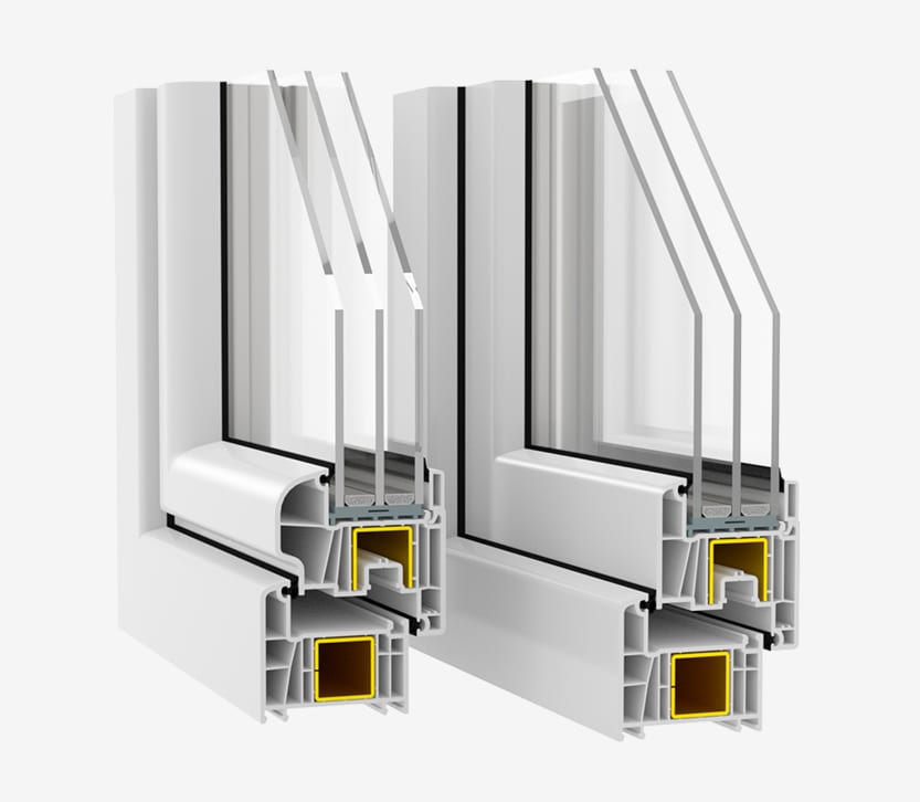 DECCO 71 officiële profieldoorsnede met triple glas